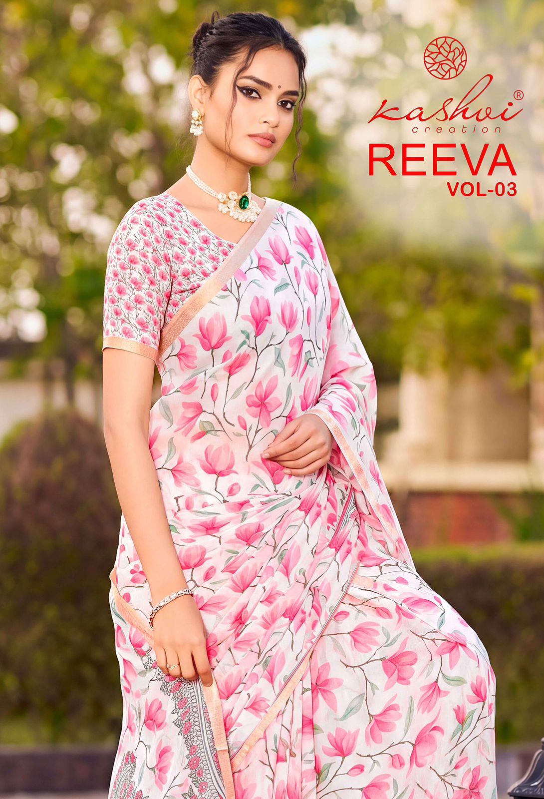 Reeva Vol 3 Kashvi Creation Dull Moss Sarees Wholesale Price
