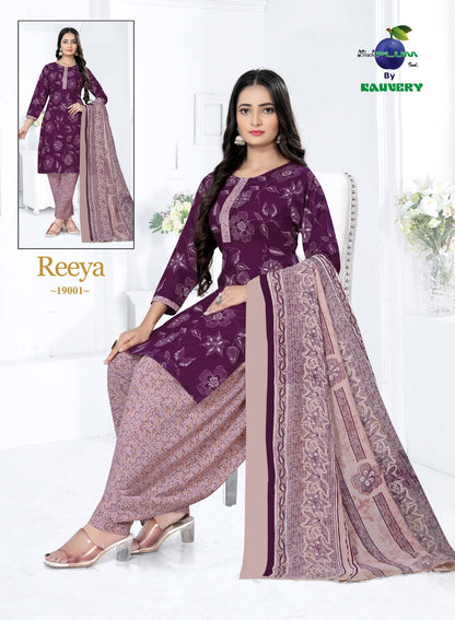 Reeya Vol 19 Black Plum Readymade Cotton Patiyala Suits Wholesale Rate