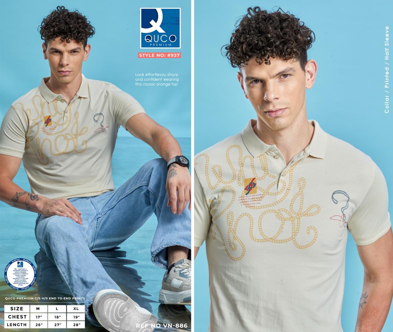 Ref No Vn 886 Quco Premium Cotton Mens Tshirts Wholesaler Gujarat