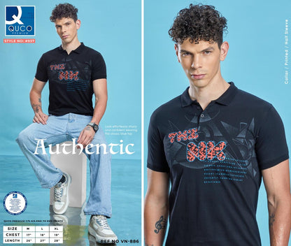 Ref No Vn 886 Quco Premium Cotton Mens Tshirts Wholesaler Gujarat