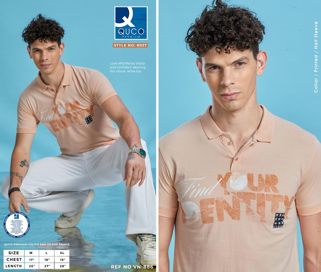 Ref No Vn 886 Quco Premium Cotton Mens Tshirts Wholesaler Gujarat