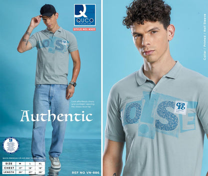 Ref No Vn 886 Quco Premium Cotton Mens Tshirts Wholesaler Gujarat
