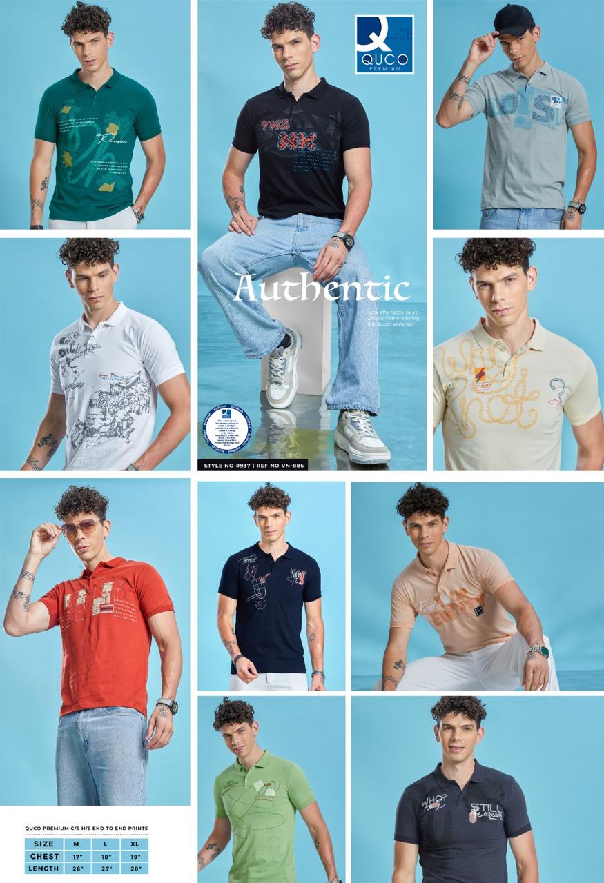 Ref No Vn 886 Quco Premium Cotton Mens Tshirts Wholesaler Gujarat