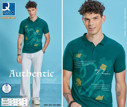 Ref No Vn 886 Quco Premium Cotton Mens Tshirts Wholesaler Gujarat