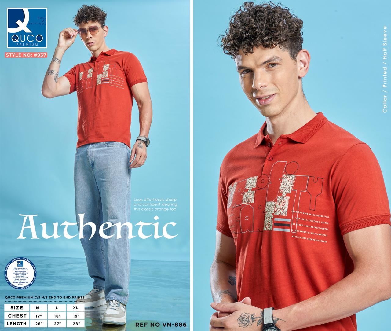 Ref No Vn 886 Quco Premium Cotton Mens Tshirts Wholesaler Gujarat