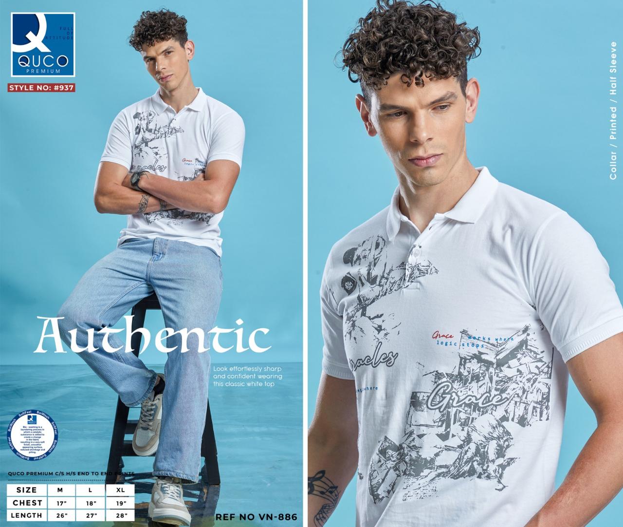 Ref No Vn 886 Quco Premium Cotton Mens Tshirts Wholesaler Gujarat