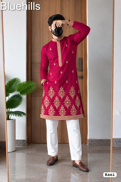 Regal Couture 2.0 Bluehills Rayon Silk Mens Kurta Pajama Wholesale Price