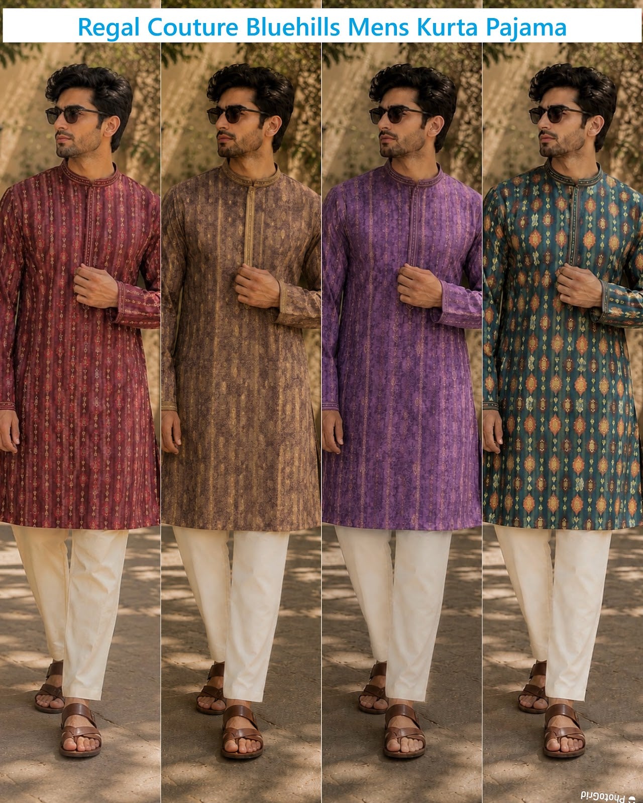 Regal Couture Bluehills Silk Jacquard Mens Kurta Pajama Manufacturer India