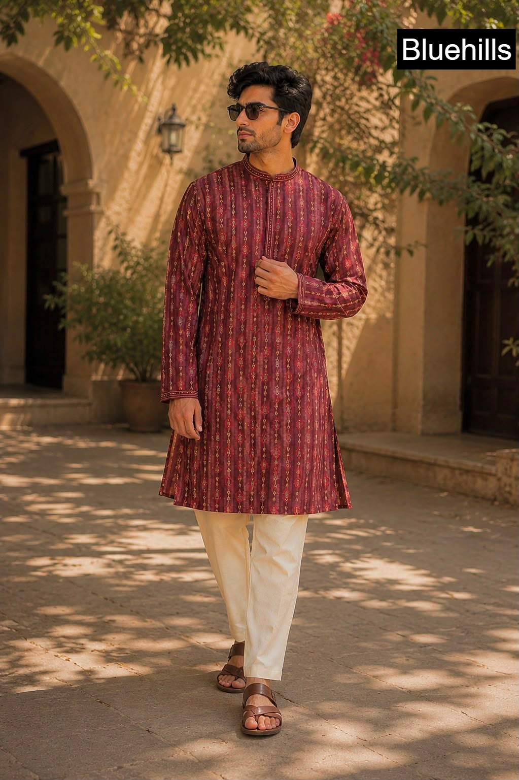 Regal Couture Bluehills Silk Jacquard Mens Kurta Pajama Manufacturer India