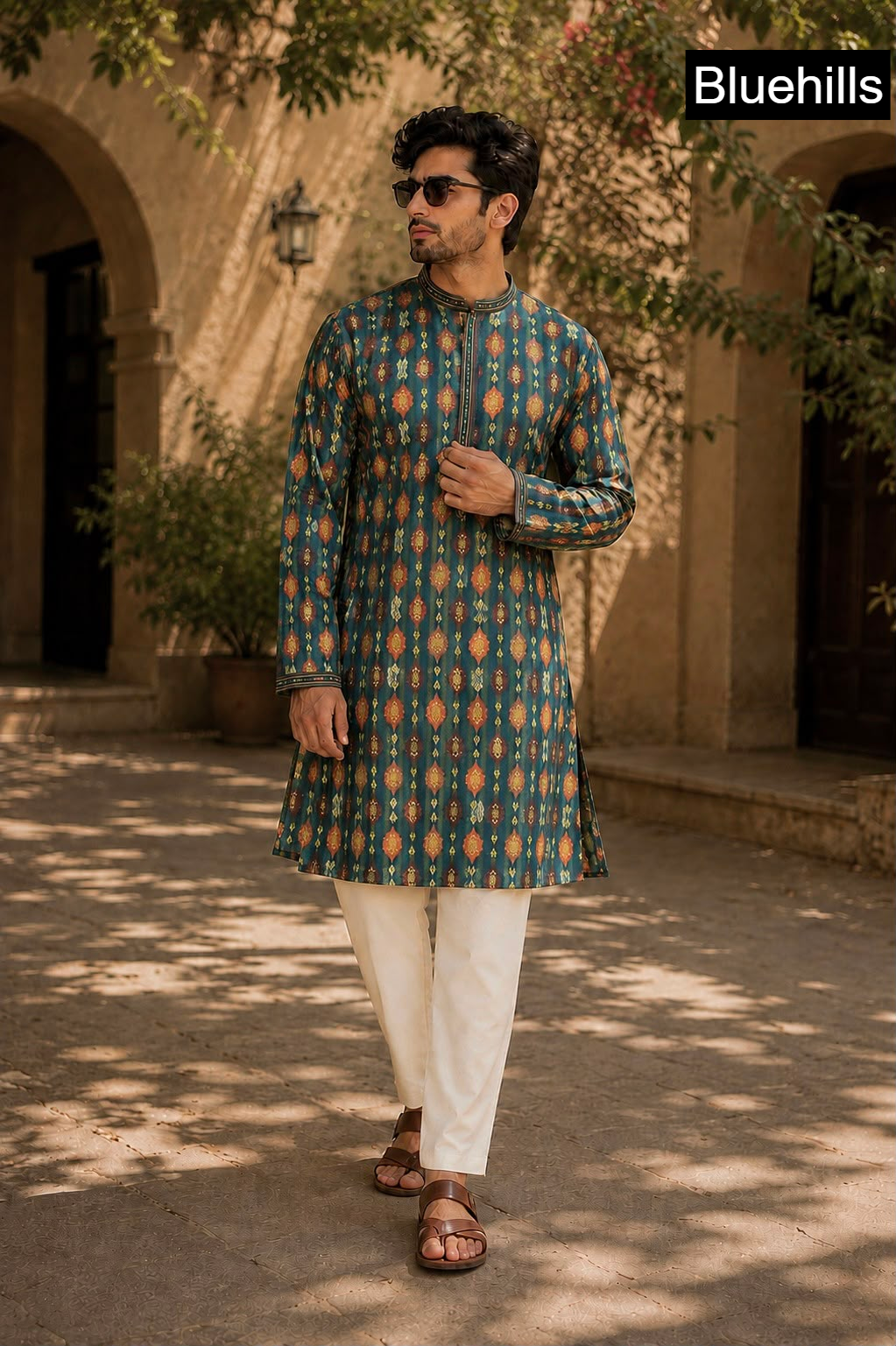 Regal Couture Bluehills Silk Jacquard Mens Kurta Pajama Manufacturer India