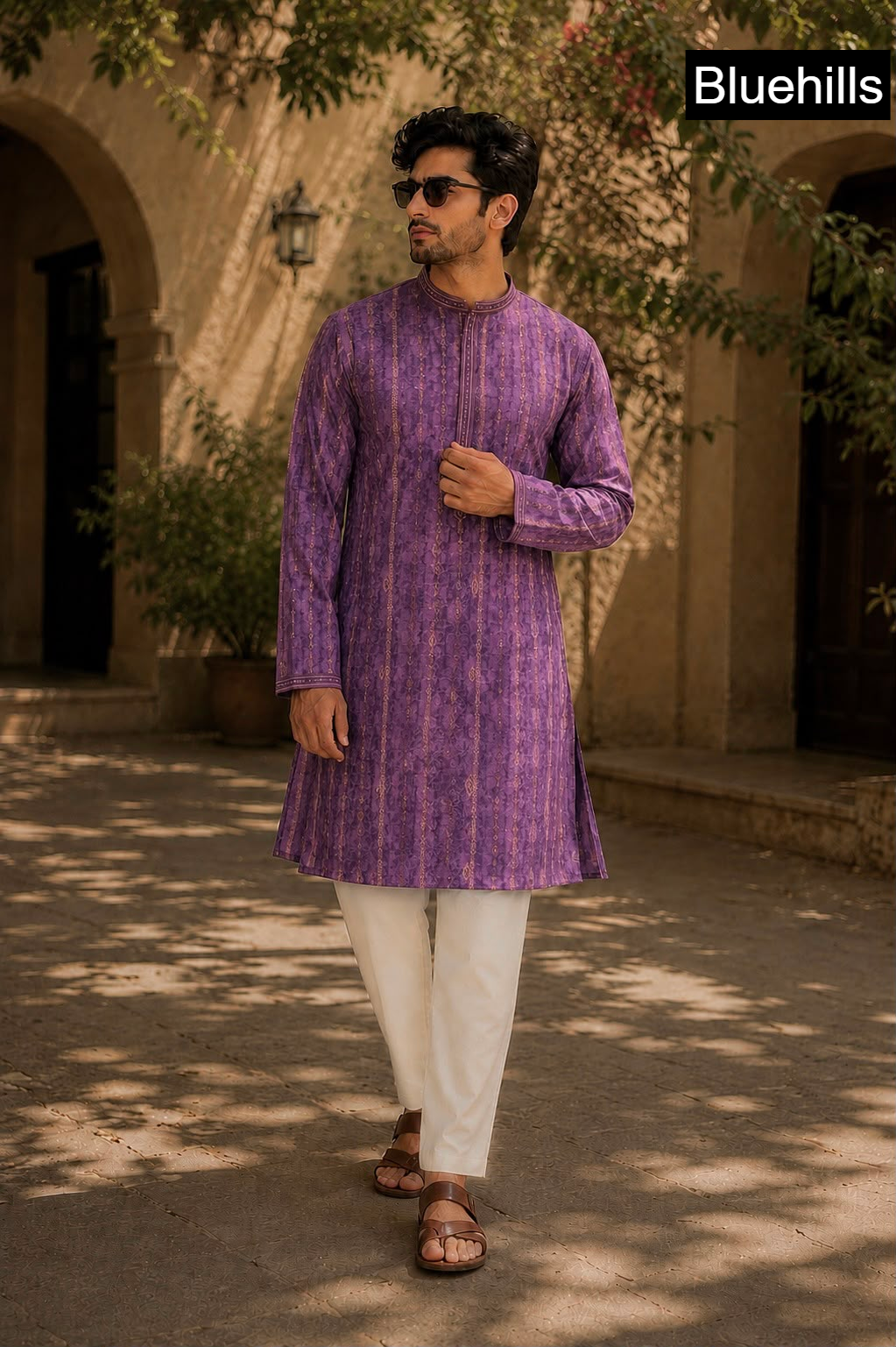 Regal Couture Bluehills Silk Jacquard Mens Kurta Pajama Manufacturer India