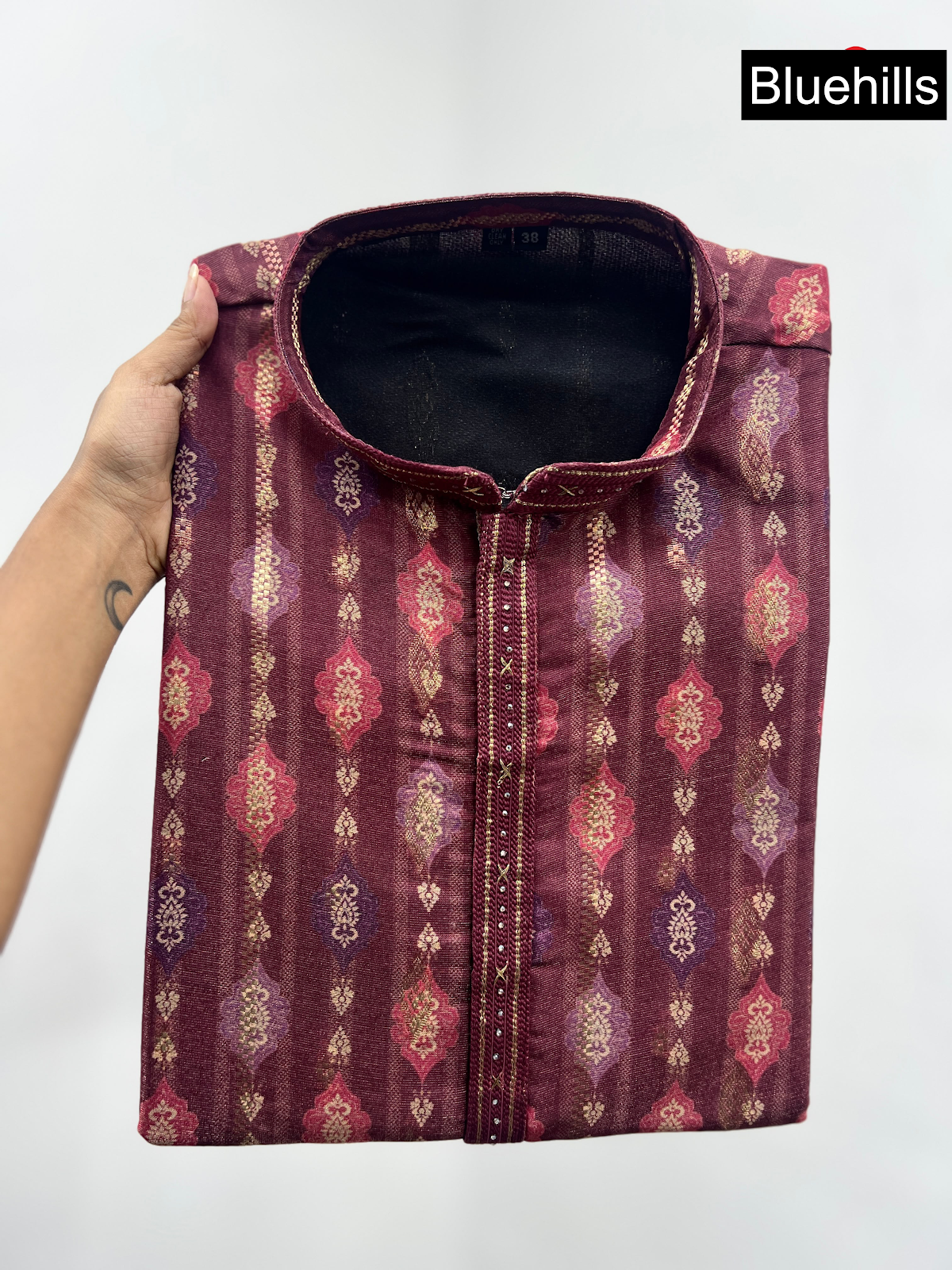 Regal Couture Bluehills Silk Jacquard Mens Kurta Pajama Manufacturer India