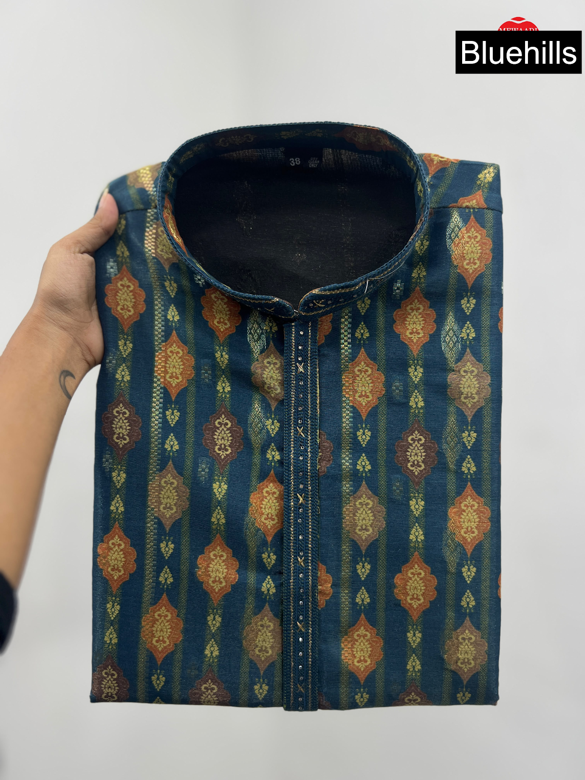 Regal Couture Bluehills Silk Jacquard Mens Kurta Pajama Manufacturer India