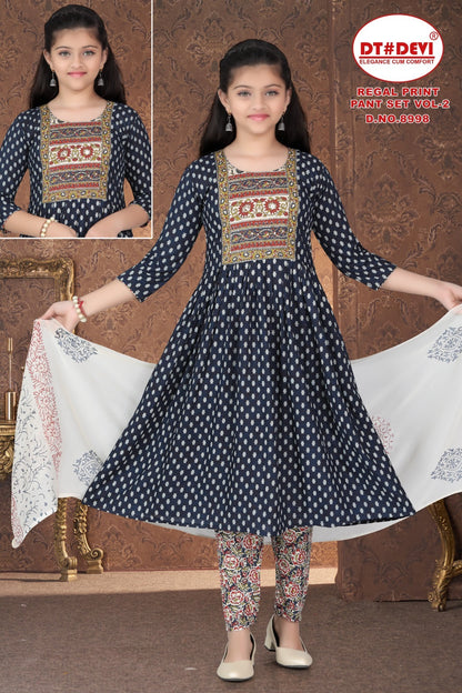 Regal Print Vol 2 Dn 8998 Dt Devi Cotton Girls Readymade Pant Suits Wholesaler Gujarat