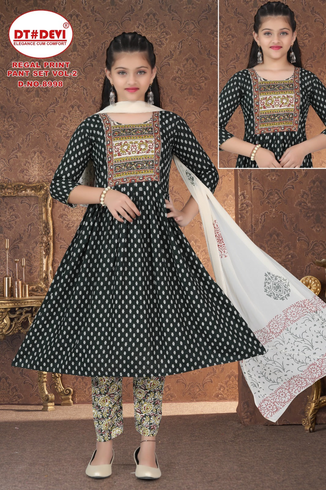 Regal Print Vol 2 Dn 8998 Dt Devi Cotton Girls Readymade Pant Suits Wholesaler Gujarat