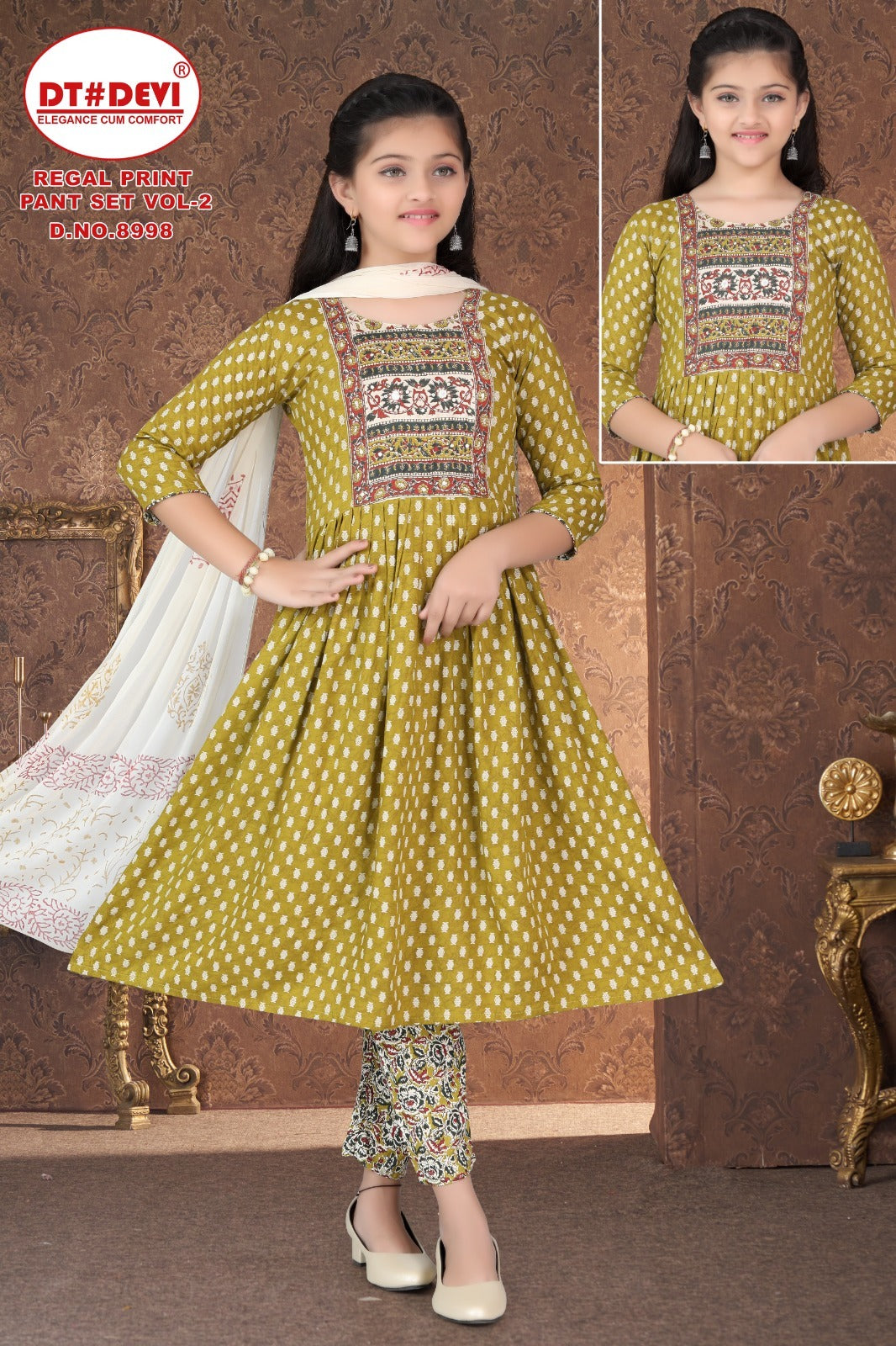 Regal Print Vol 2 Dn 8998 Dt Devi Cotton Girls Readymade Pant Suits Wholesaler Gujarat