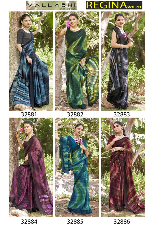 Regina Vol 11 Vallabhi Prints Georgette Sarees Exporter Gujarat