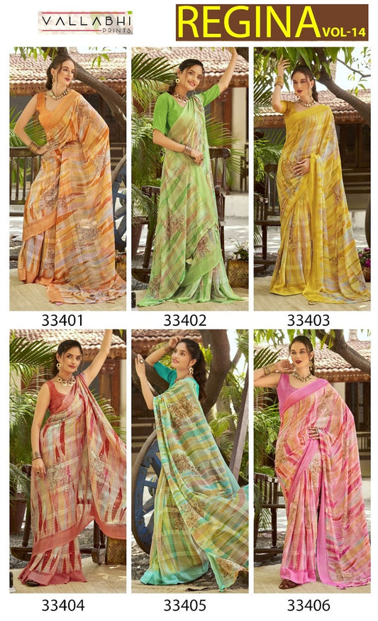 Regina Vol 14 Vallabhi Prints Georgette Sarees Manufacturer