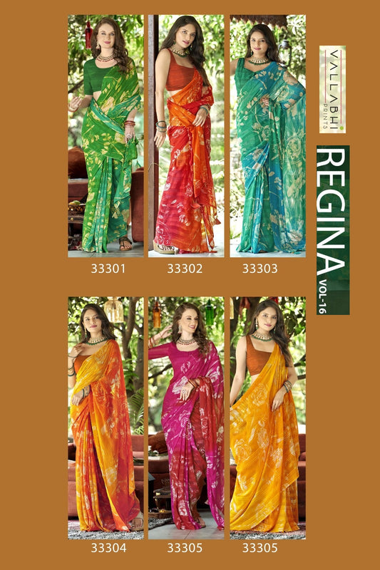 Regina Vol 16 Vallabhi Prints Georgette Sarees Supplier Gujarat
