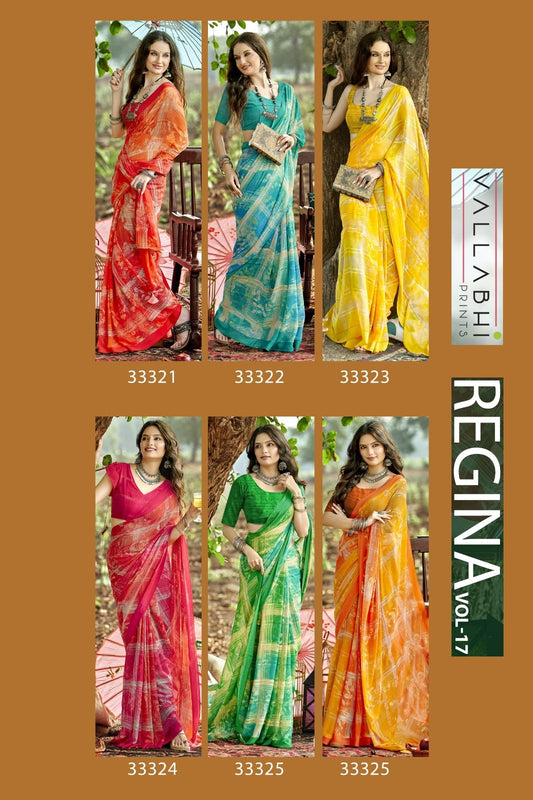 Regina Vol 17 Vallabhi Prints Georgette Sarees Wholesaler India