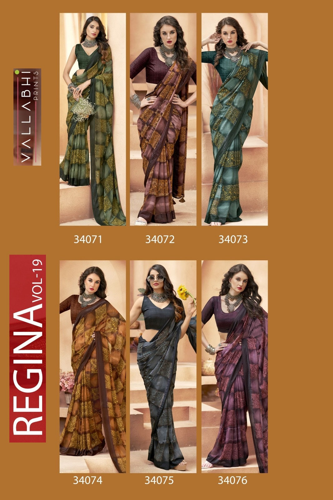 Regina Vol 19 Vallabhi Prints Georgette Sarees Wholesale Price
