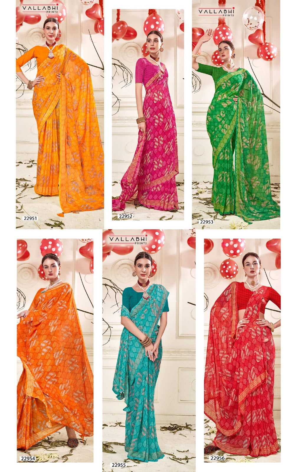 Regina Vol 5 Vallabhi Prints Georgette Sarees Manufacturer Gujarat
