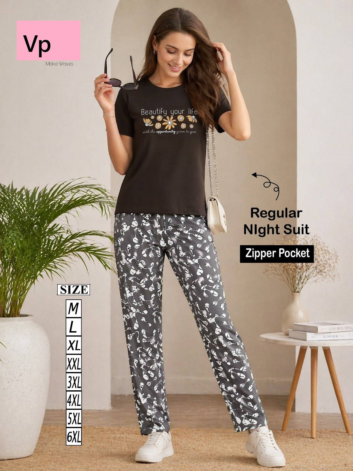 Regular 2904 Vp Hosiery Cotton Pyjama Night Suits Supplier Ahmedabad
