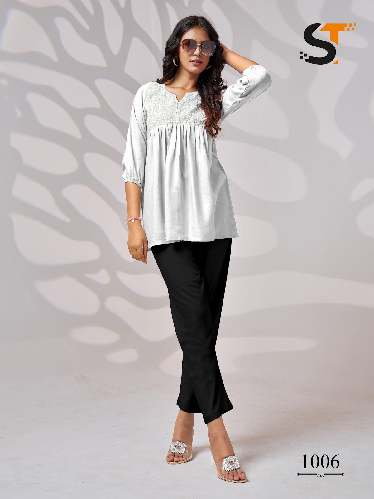 Regular Wear Salas Heavy Reyon Fancy Tops Wholesaler Ahmedabad