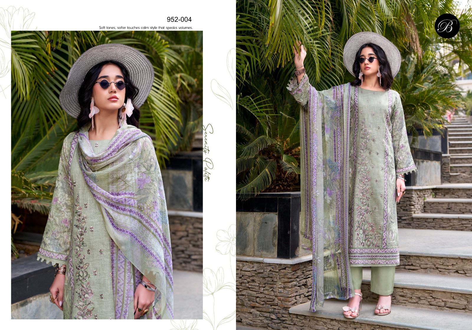 Rehana Belliza Designer Studio Cotton Linen Karachi Salwar Suits Supplier Ahmedabad