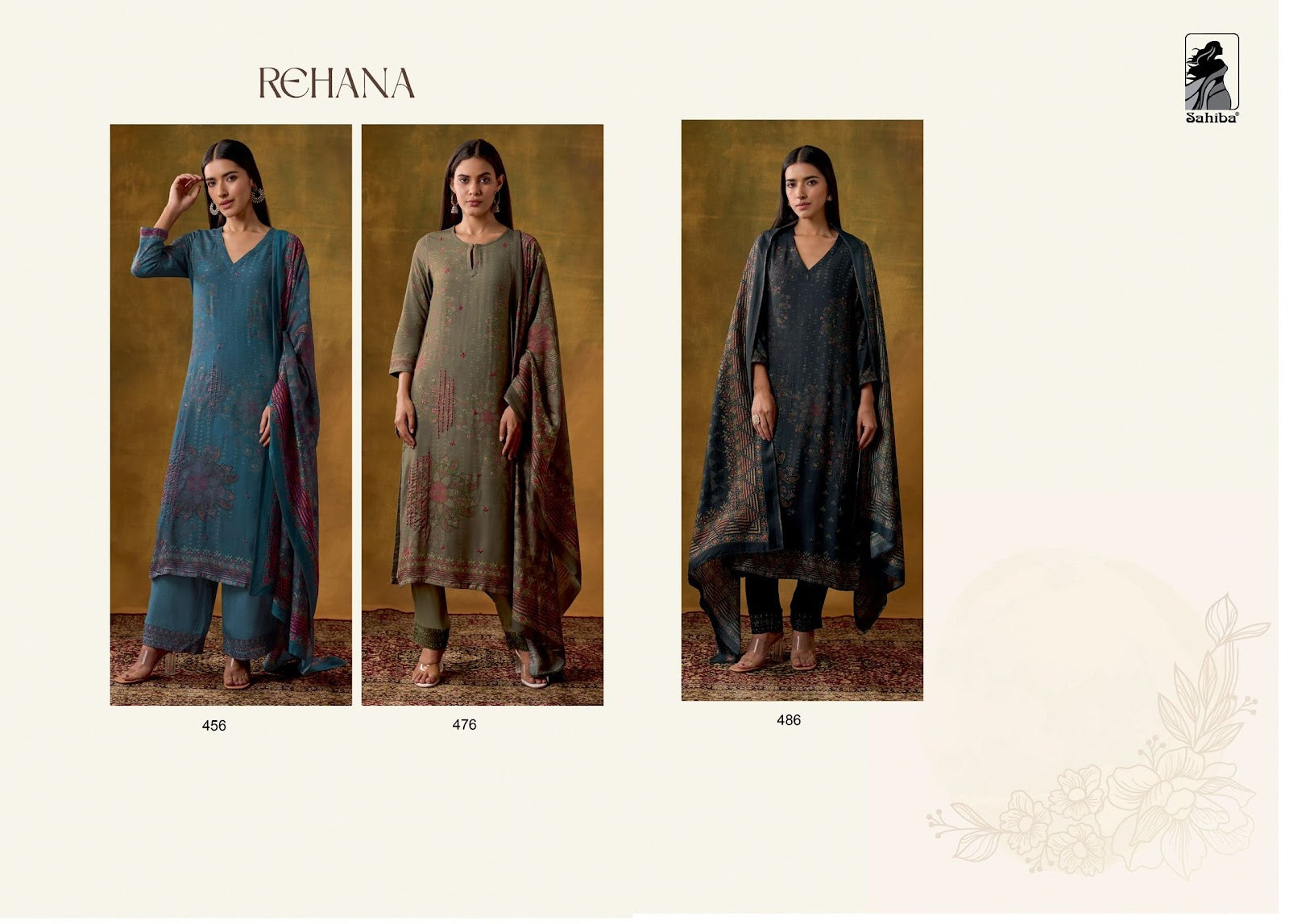 Rehana Sahiba Staple Twill Pashmina Suits Supplier India