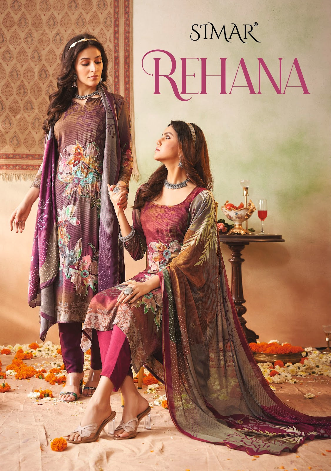Rehana Simar Muslin Pant Style Suits Wholesaler