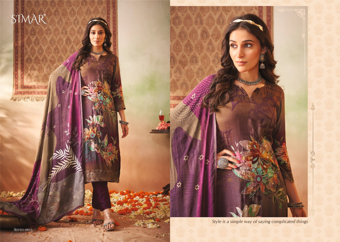 Rehana Simar Muslin Pant Style Suits Wholesaler