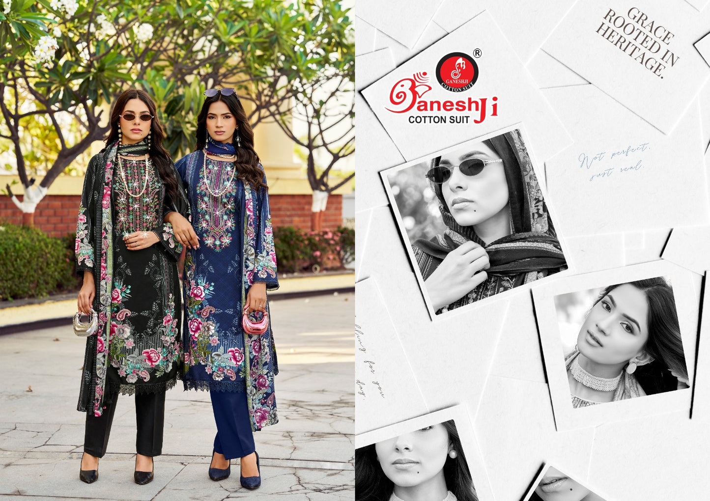 Rehana Vol 1 Ganeshji Mix Cotton Karachi Salwar Suits Wholesaler