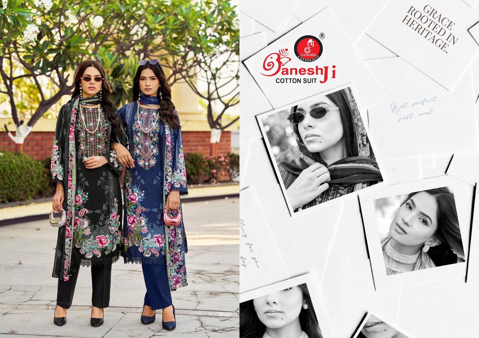 Rehana Vol 1 Ganeshji Mix Cotton Karachi Salwar Suits Wholesaler