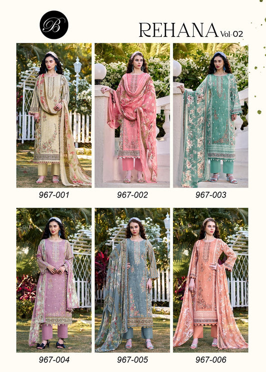 Rehana Vol 2 Belliza Designer Studio Cotton Linen Karachi Salwar Suits Wholesaler India