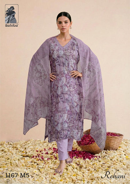Rehani Sahiba Bemberg Muslin Pant Style Suits Manufacturer