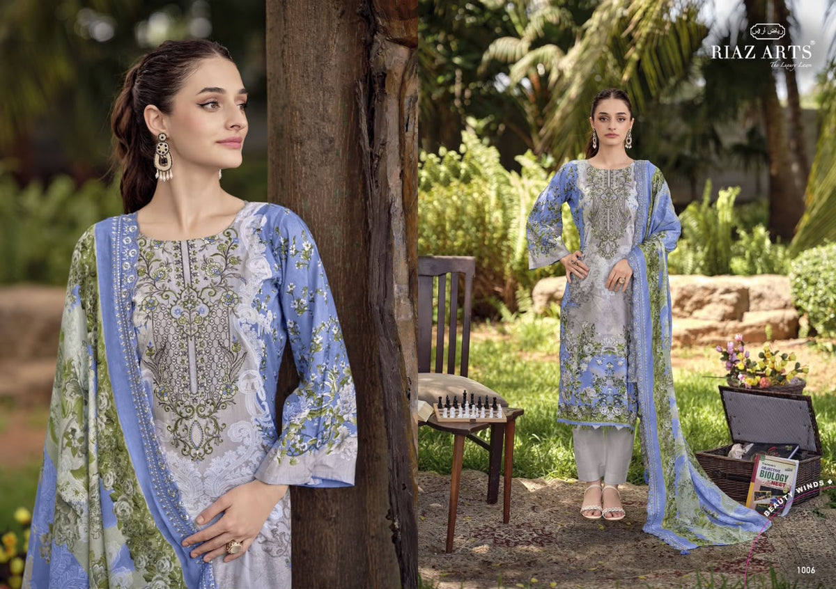 Rehmat Riaz Art Lawn Cotton Karachi Salwar Suits Wholesale Rate