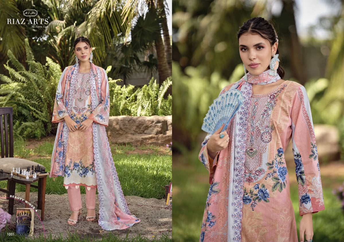 Rehmat Riaz Art Lawn Cotton Karachi Salwar Suits Wholesale Rate