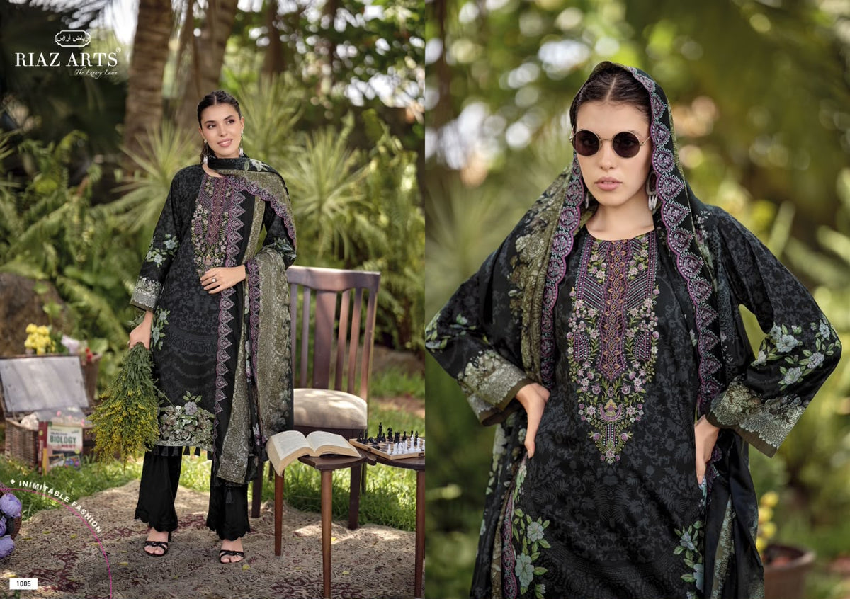 Rehmat Riaz Art Lawn Cotton Karachi Salwar Suits Wholesale Rate