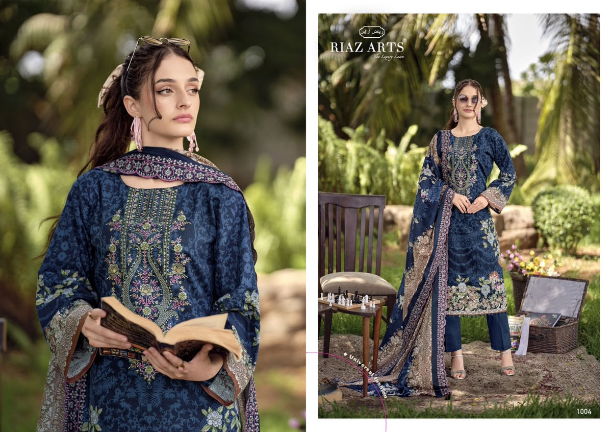 Rehmat Riaz Art Lawn Cotton Karachi Salwar Suits Wholesale Rate
