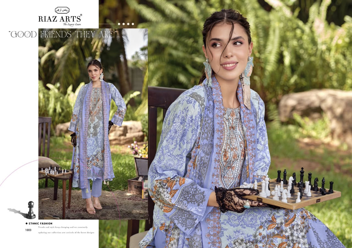 Rehmat Riaz Art Lawn Cotton Karachi Salwar Suits Wholesale Rate