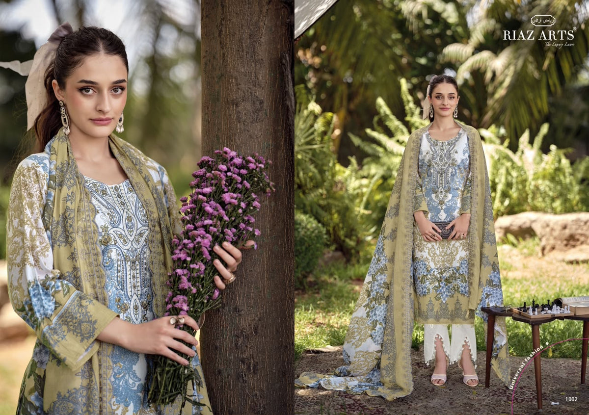 Rehmat Riaz Art Lawn Cotton Karachi Salwar Suits Wholesale Rate