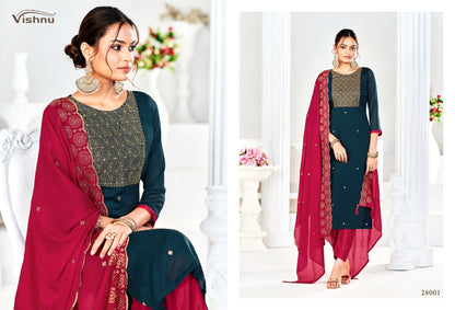 Rehnuma 2 Vishnu Impex Silk Pant Style Suits Supplier India