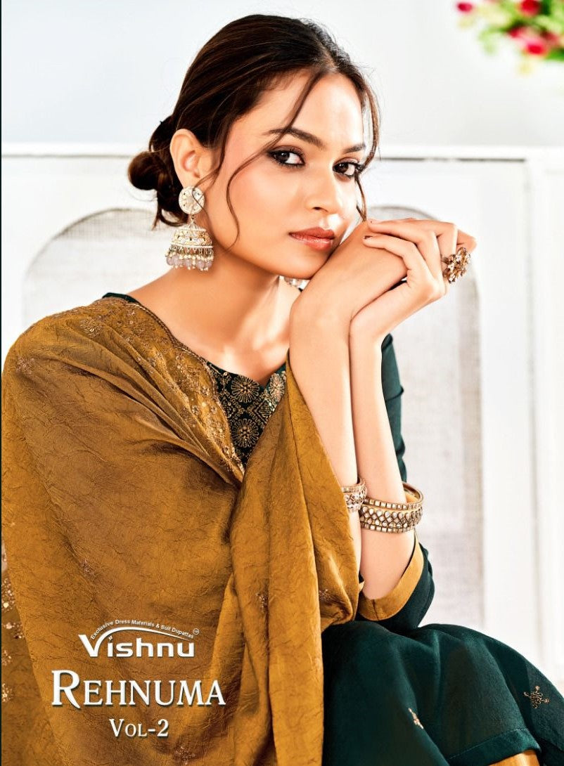 Rehnuma 2 Vishnu Impex Silk Pant Style Suits Supplier India