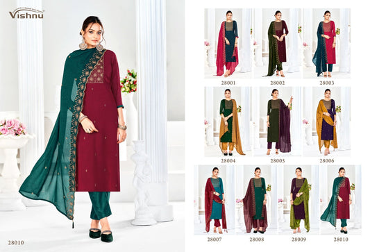 Rehnuma 2 Vishnu Impex Silk Pant Style Suits Supplier India