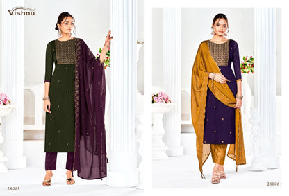 Rehnuma 2 Vishnu Impex Silk Pant Style Suits Supplier India