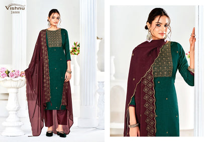 Rehnuma 2 Vishnu Impex Silk Pant Style Suits Supplier India