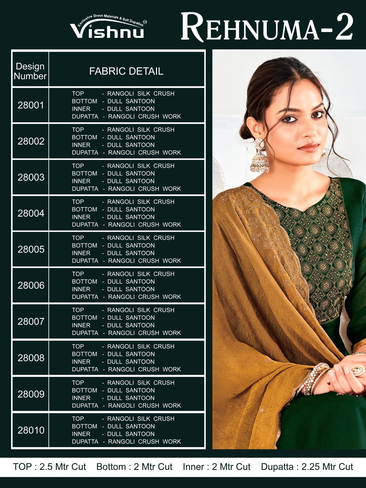 Rehnuma 2 Vishnu Impex Silk Pant Style Suits Supplier India