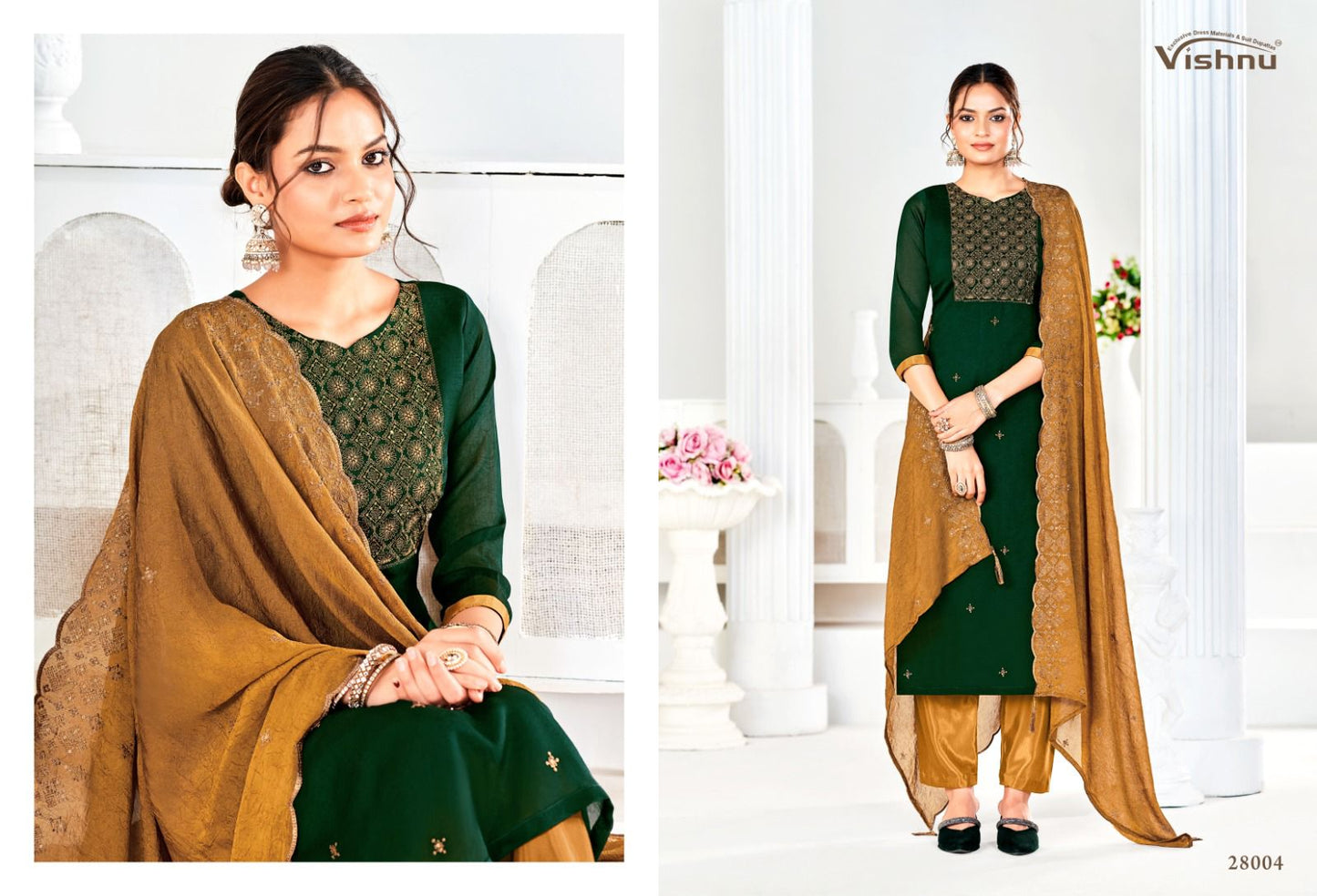 Rehnuma 2 Vishnu Impex Silk Pant Style Suits Supplier India