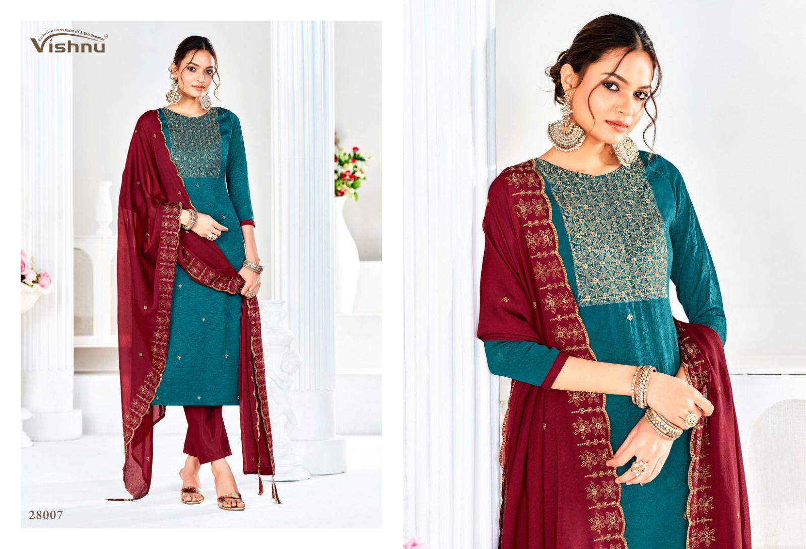Rehnuma 2 Vishnu Impex Silk Pant Style Suits Supplier India